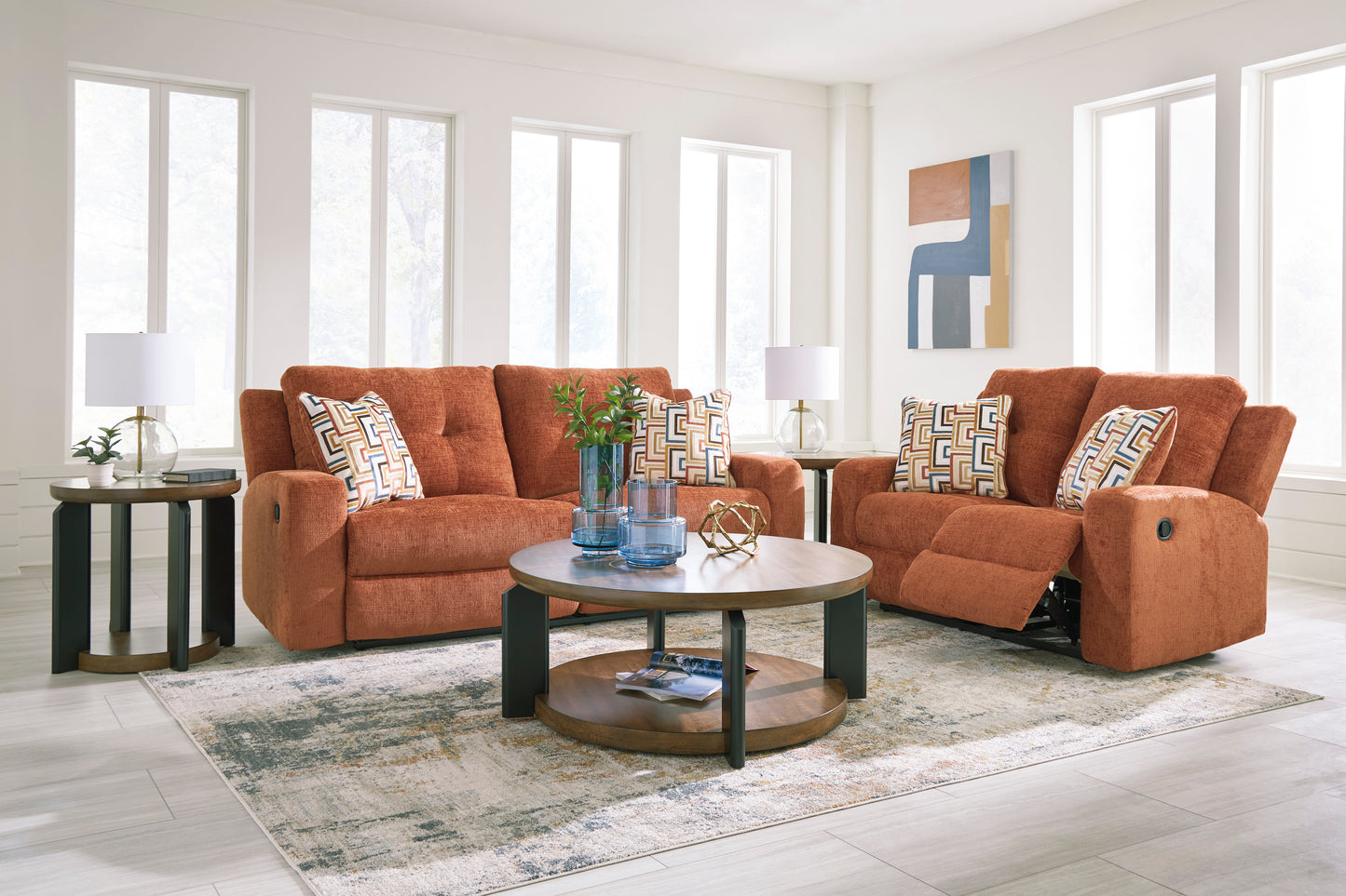 2 PC RECLINING SOFA & LOVESEAT