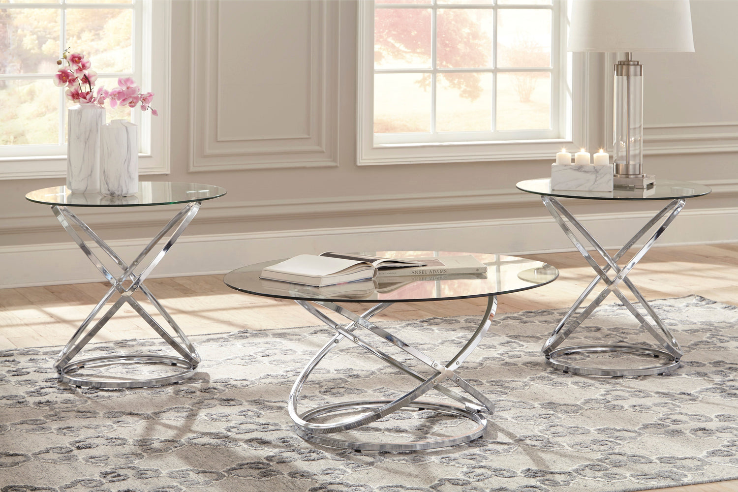 3 PC COFFEE TABLE & 2 END EABLES