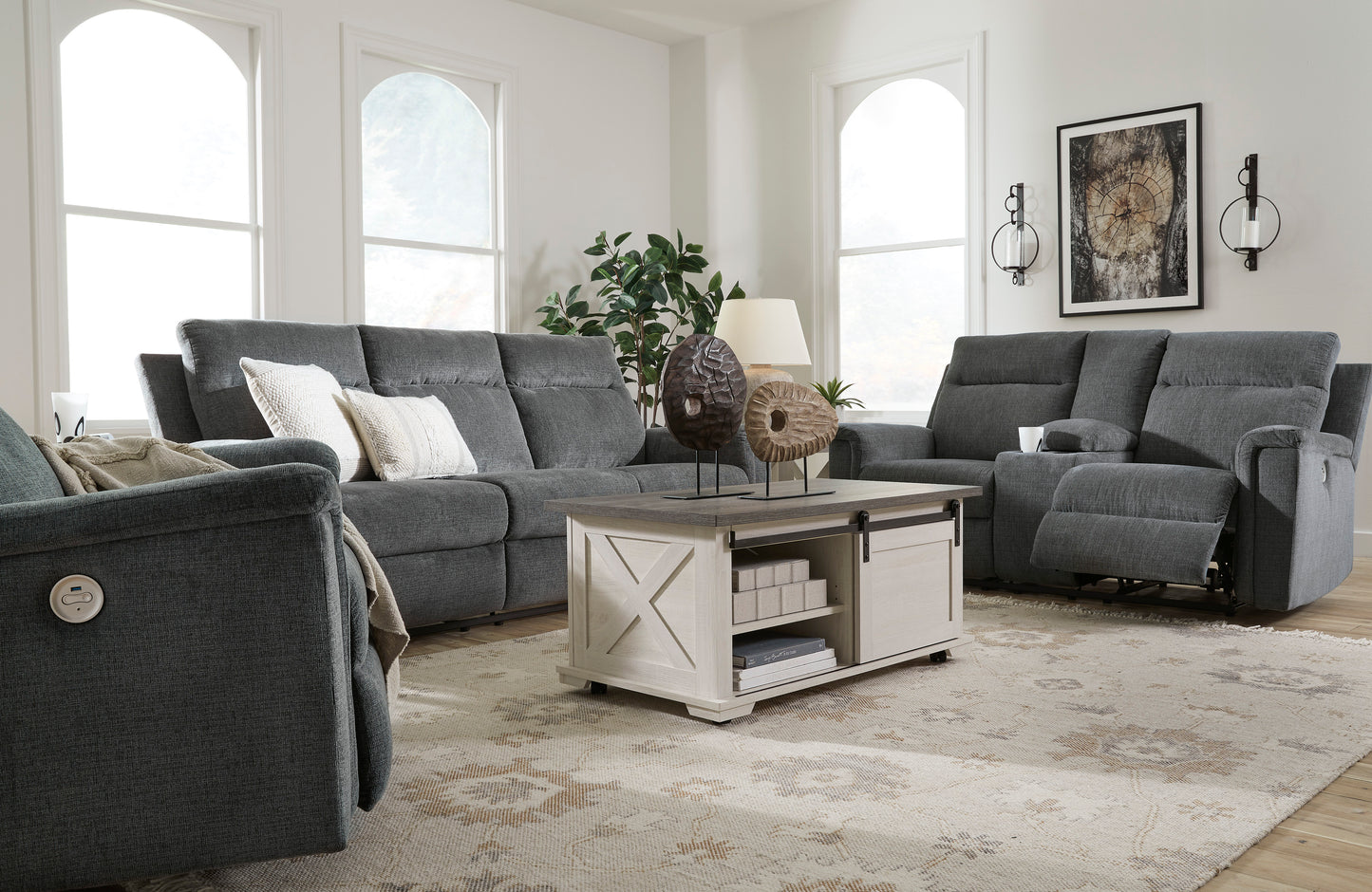 2 PC RECLINING SOFA & LOVESEAT (POWER)