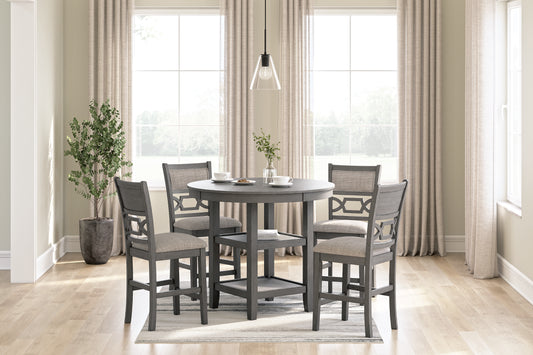 5 PC COUNTER HEIGHT TABLE & 4 CHAIRS