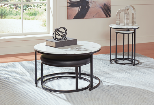 4 PC COFFEE TABLE & 2 END TABLES