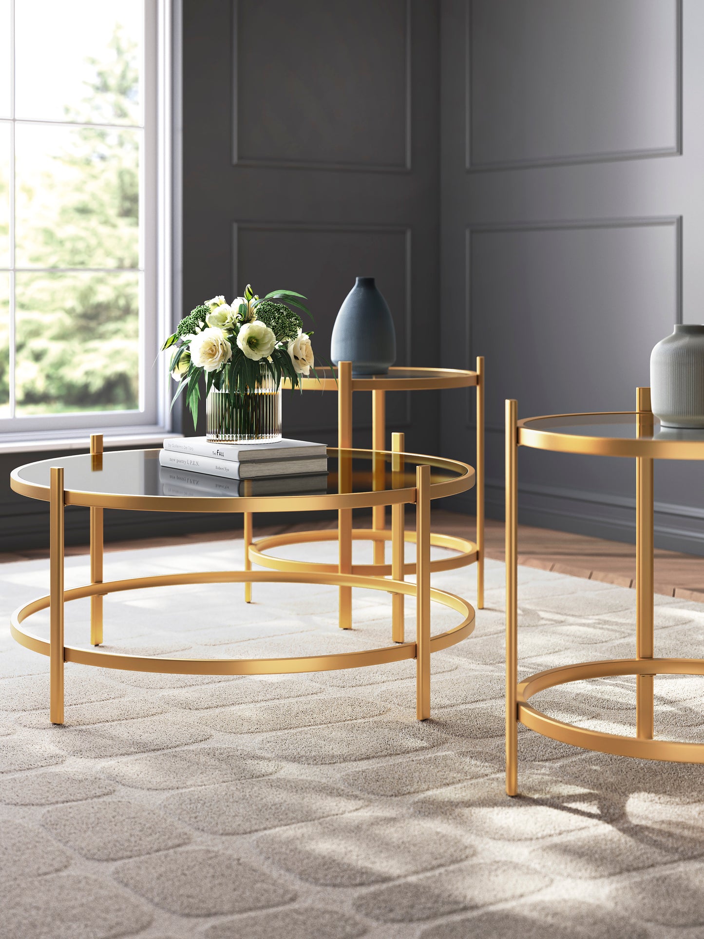 3 PC COFFEE TABLE & 2 END TABLES