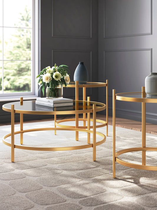 3 PC COFFEE TABLE & 2 END TABLES