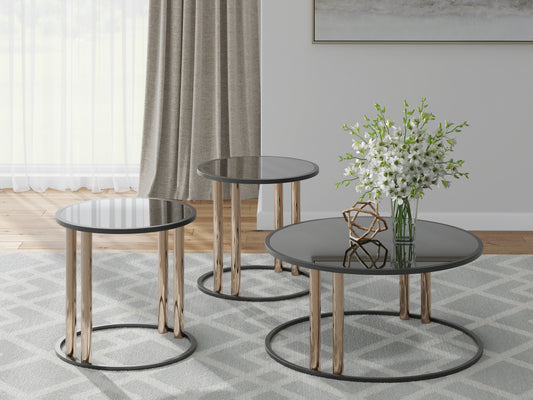 3 PC COFFEE TABLE & 2 END TABLES