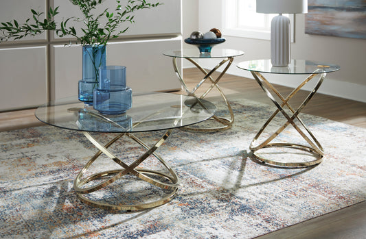 3 PC COFFEE TABLE & 2 END TABLES