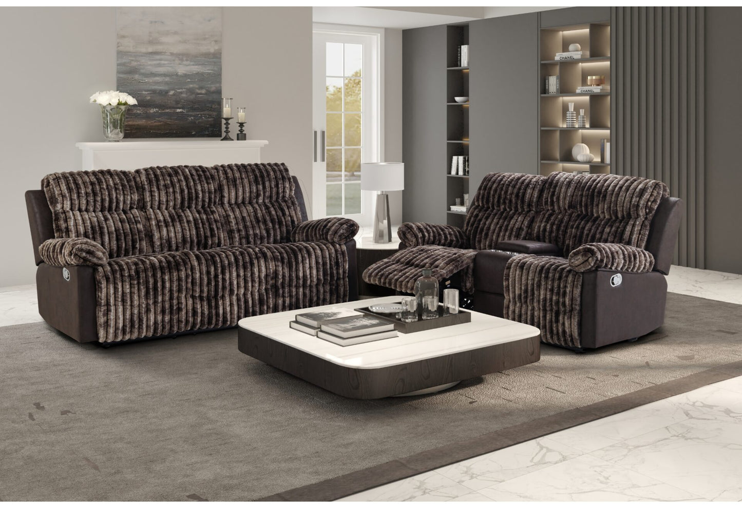 2 PC RECLINING SOFA & LOVESEAT